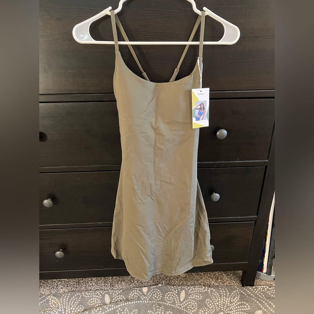Halara Playground Moss Green Athletic Dress S NWT